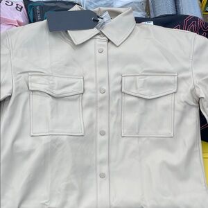 Zara Beige Button-Up Shirt with Pockets